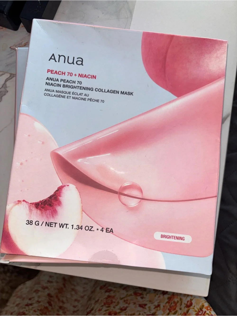 Anua Peach Niacin Brightening Collagen Mask SET x4